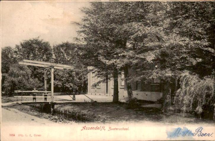 Assendelft - Zusterschool, Verzamelen, Ansichtkaarten | Nederland, Gelopen, Noord-Holland, Voor 1920, Ophalen of Verzenden