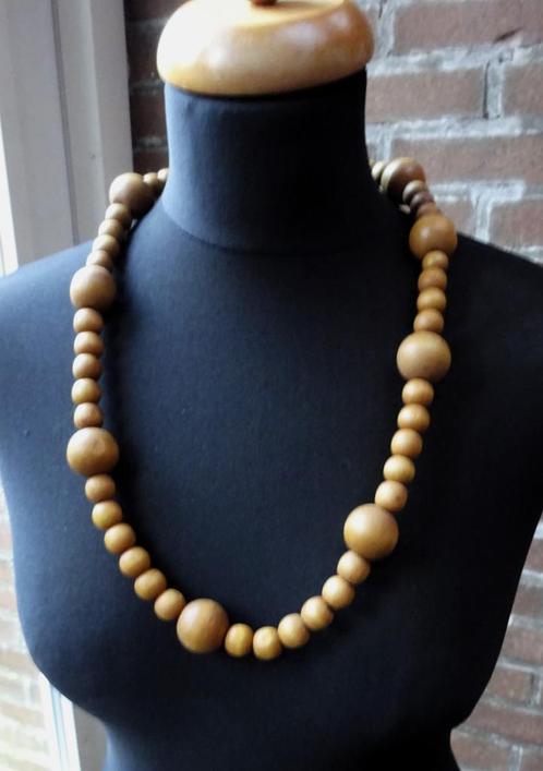 Snoer +/- 80 gram Bruine hout kralen, Hobby en Vrije tijd, Kralen en Sieraden maken, Gebruikt, Kraal, Verzenden