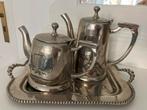 Verzilverde Thee- en Koffiepot Set, Antiek en Kunst, Antiek | Goud en Zilver, Ophalen of Verzenden, Zilver