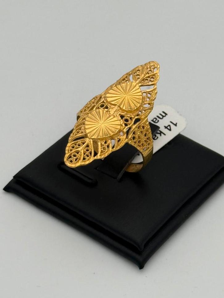 Prachtige 14 karaat gouden ring turkse model maat 19.5, Sieraden, Tassen en Uiterlijk, Ringen, Nieuw, Dame, 19 tot 20, Goud, Goud