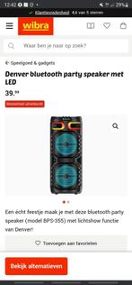 2x denver Bluetooth party speaker 1x gebruikt ik heb er 2 in, Overige typen, Zo goed als nieuw, Minder dan 60 watt, Ophalen