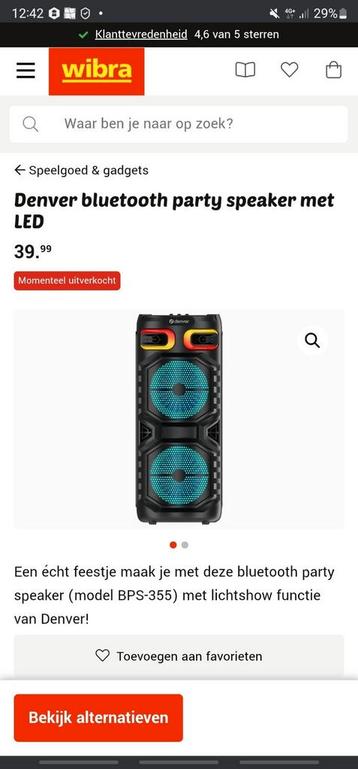 2x denver Bluetooth party speaker 1x gebruikt ik heb er 2 in beschikbaar voor biedingen