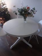 Witte ronde eettafel, Ophalen, Kunststof, Gebruikt, Rond