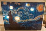 Sterrennacht op canvas. Vincent van Gogh. Optie met lichtjes, Ophalen of Verzenden, Minder dan 50 cm, Minder dan 50 cm