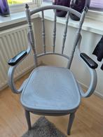 Geverfde Houten Stoel - Grijs & Zwart, Huis en Inrichting, Stoelen, Ophalen, Gebruikt, Vintage, Hout