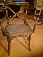 6x Houten stoel met armleuning, Huis en Inrichting, Stoelen, Ophalen, Riet of Rotan, Gebruikt, Bruin