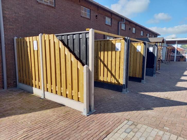 Hout-beton schuttingen, diverse soorten, MOOI VOORDELIG!, Tuin en Terras, Schuttingen, Nieuw, Minder dan 3 meter, Ophalen of Verzenden