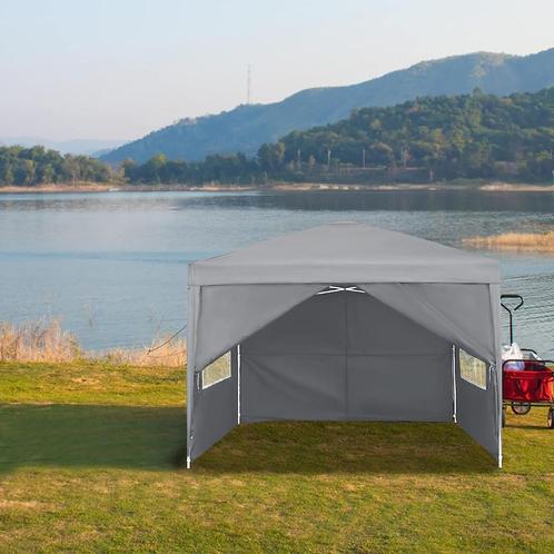 Erg Chique Stabiele Pop-Up Easy-Up Vouwtent 3x3m.Antraciet, Tuin en Terras, Partytenten, Nieuw, Partytent, Opvouwbaar, Ophalen of Verzenden