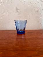 Blauw glazen vaasje Duralex, Ophalen of Verzenden, Zo goed als nieuw, Glas
