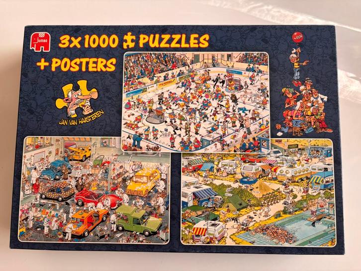 Jan van Haasteren 3-in-1 Puzzelset, Hobby en Vrije tijd, Denksport en Puzzels, Zo goed als nieuw, Legpuzzel, 500 t/m 1500 stukjes