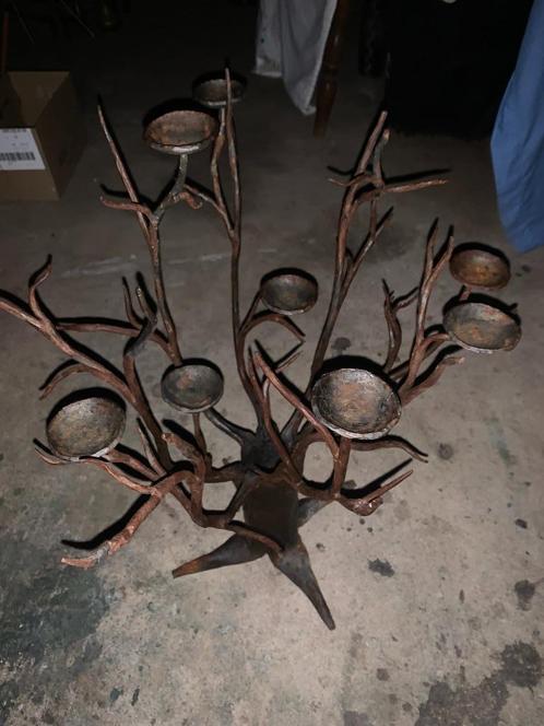 Smeedwerk kunstwerk kunst kandelaar met boomtak patroon, Antiek en Kunst, Curiosa en Brocante, Ophalen