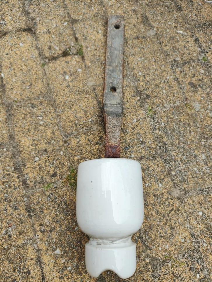 Antieke witte porseleinen isolator, Antiek en Kunst, Curiosa en Brocante, Verzenden