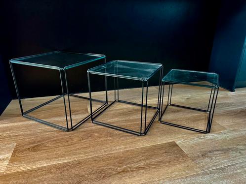 Max Sauze “Isocele” – Set van 3 Vintage Design Bijzettafels, Huis en Inrichting, Tafels | Bijzettafels, Zo goed als nieuw, Rond