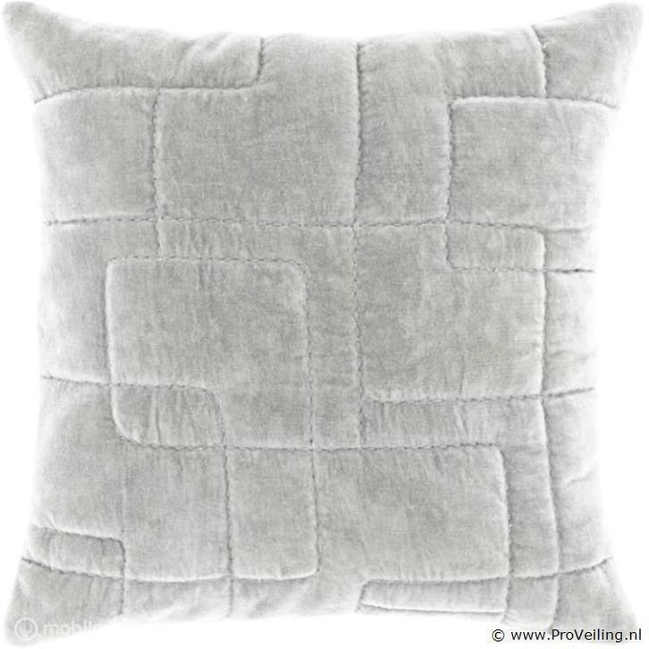 Online Veiling: 1x Kussen Unique Living kussen Nika grijs..., Huis en Inrichting, Woonaccessoires | Kussens, Nieuw