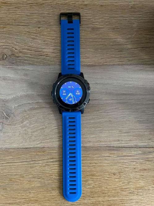 GARMIN FĒNIX 5X Sapphire edition, Sieraden, Tassen en Uiterlijk, Sporthorloges, Zo goed als nieuw, Android, Zwart, GPS, Waterdicht