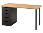 Ikea bureau/ desk alles in donker bruin!, Zo goed als nieuw, Ophalen, Bureau