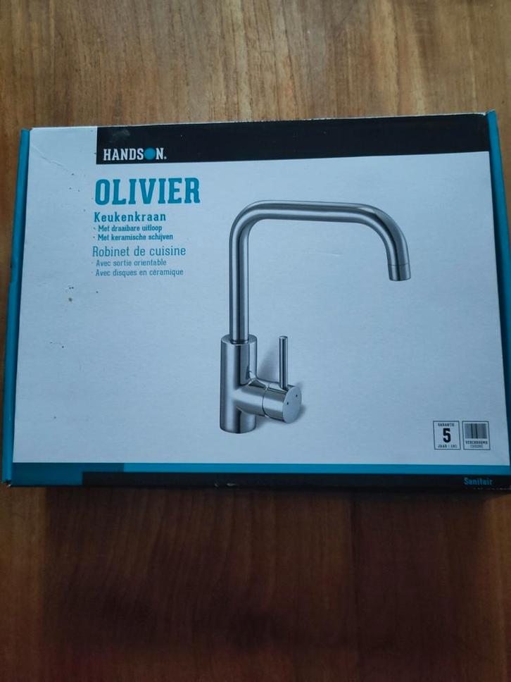Keukenkraan - Handson Olivier, Doe-het-zelf en Verbouw, Sanitair, Zo goed als nieuw, Kraan, Chroom, Rvs, Ophalen of Verzenden