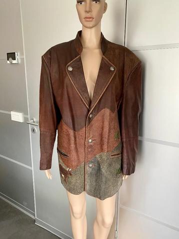 H980 Echt leren jasje maat 50=XXL blazer colbert bruin leer beschikbaar voor biedingen