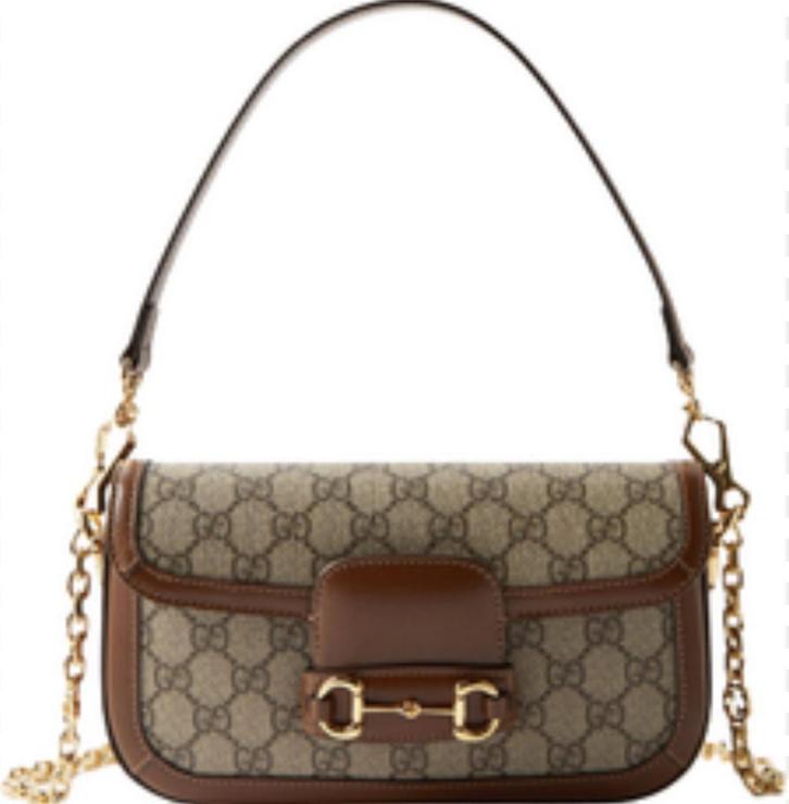 Gucci schoudertas | kleuren: beige bruin en beige zwart., Sieraden, Tassen en Uiterlijk, Tassen | Schoudertassen, Zo goed als nieuw