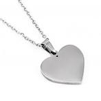 Zilverkleurige RVS Ketting + Harthanger om te graveren, Birgitta-Gracht 33, 6465 EL Kerkrade, Nederland, Verzenden, Nieuw, Esde2