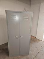 Metalen Locker Kast - Grijs - 2 Deuren, Huis en Inrichting, Kasten | Lockerkasten, Ophalen of Verzenden, Gebruikt, Industrieel