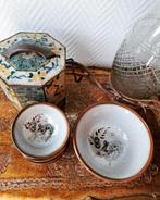Setje kommetjes Het Ambacht Haalderen met pauw decor, Antiek en Kunst, Antiek | Servies los, Ophalen of Verzenden