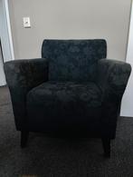 Zwarte Fauteuil, Huis en Inrichting, Fauteuils, Gebruikt, Minder dan 75 cm, Ophalen of Verzenden, Stof