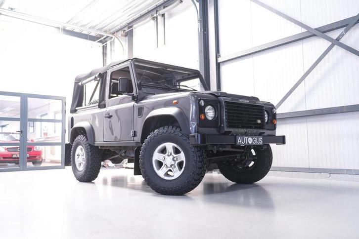 Land Rover Defender 90 Td5 Soft Top | Airco | youngtimer | s, Auto's, Land Rover, Bedrijf, Te koop, 4x4, Alarm, Lederen bekleding