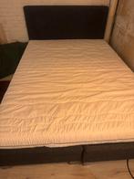 Boxspring 140/200, Zwart, Tweepersoons, Zo goed als nieuw, 200 cm