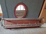 Vintage kapstok met spiegel, Wandkapstok, Ophalen of Verzenden, Zo goed als nieuw, Minder dan 100 cm