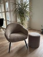 Armchair beige + poof, Huis en Inrichting, Ophalen, Zo goed als nieuw, 75 tot 100 cm