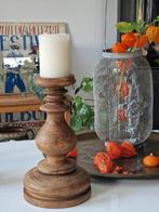 Prachtige rustieke mat houten kandelaar, Antiek en Kunst, Ophalen