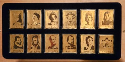 Serie: 'Oranje in goud' 12 st. 24 karaat gouden postzegels, Postzegels en Munten, Edelmetalen en Baren, Goud, Ophalen of Verzenden