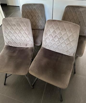 4 eettafelstoelen velours Antraciet MOET SNEL WEG! beschikbaar voor biedingen
