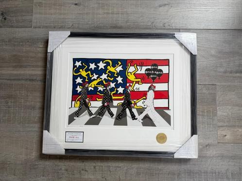 Death NYC zeefdruk ingelijst Beatles Keith Haring Chanel, Antiek en Kunst, Kunst | Litho's en Zeefdrukken, Ophalen of Verzenden