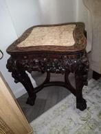 Antieke Chinese bijzettafel van rozenhout ingelegd marmeren, Antiek en Kunst, Ophalen of Verzenden