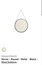 Housevitamin Spiegel Rond - Zwart Metaal - 50x50cm, Rond, Nieuw, Ophalen of Verzenden, Minder dan 100 cm