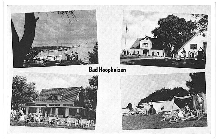 965182	Hulshorst	Bad Hoophuizen	Gld Jr 60	VVV infokaart acht, Verzamelen, Ansichtkaarten | Nederland, Ongelopen, Gelderland, Ophalen of Verzenden