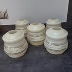 Te koop: 5 stuks oude lampenkappen., Huis en Inrichting, Lampen | Lampenkappen, Ophalen, Zo goed als nieuw, Rond, 25 tot 50 cm