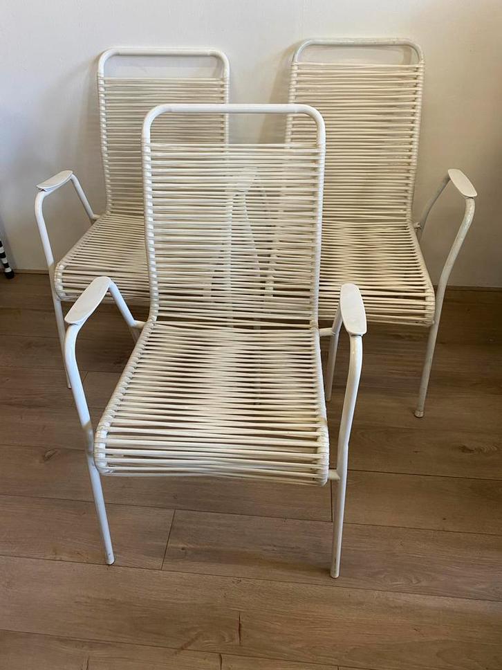 Vintage Spaghetti Tuinstoelen - Set van 3, Verzamelen, Retro, Huis en Inrichting, Ophalen