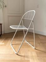 Vintage stoel, klapstoel, draadstoel, Niels Gammelgaard IKEA, Huis en Inrichting, Gebruikt, Metaal, Wit, Eén