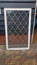 Oud Raam met glas in lood in wiebertjes patroon, Doe-het-zelf en Verbouw, Glas en Ramen, Ophalen