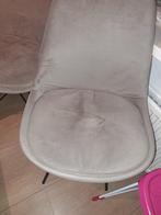 Velvet eetkamerstoelen taupe, Ophalen, Zo goed als nieuw, Metaal, Twee