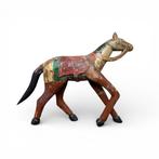Antiek Indiaas houten Ghodi paard beeldje India Azië ca 1900, Ophalen of Verzenden, Zo goed als nieuw, Paard, Beeldje of Figuurtje