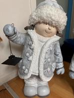 Twee stenen poppen met lantaarn, Ophalen of Verzenden, Gebruikt, Steen, Mensenbeeld