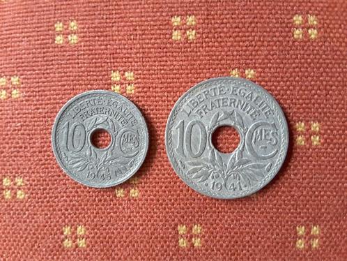 ar Frankrijk 10 centimes 1945 zink, 4e republiek! kleine var, Postzegels en Munten, Munten | Europa | Niet-Euromunten, Losse munt