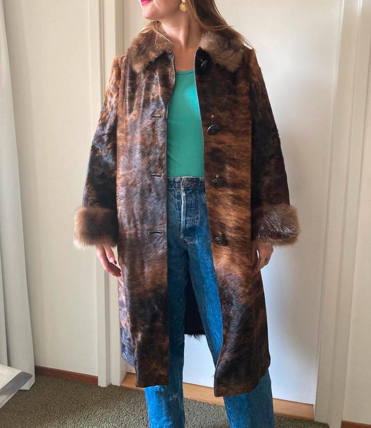 Klassieke Bontjas Maat 38/40, Kleding | Dames, Jassen | Winter, Gedragen, Maat 38/40 (M), Bruin, Ophalen of Verzenden