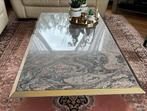 Granieten Salontafel met Gouden Rand, Ophalen, Gebruikt, 100 tot 150 cm, Metaal