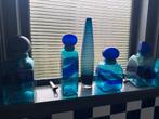 Blauwe decoratieve flessen en vaas set, Ophalen
