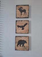Leuke Ikea dieren schilderijtjes van hout. 25*25*3 cm, Ophalen of Verzenden
